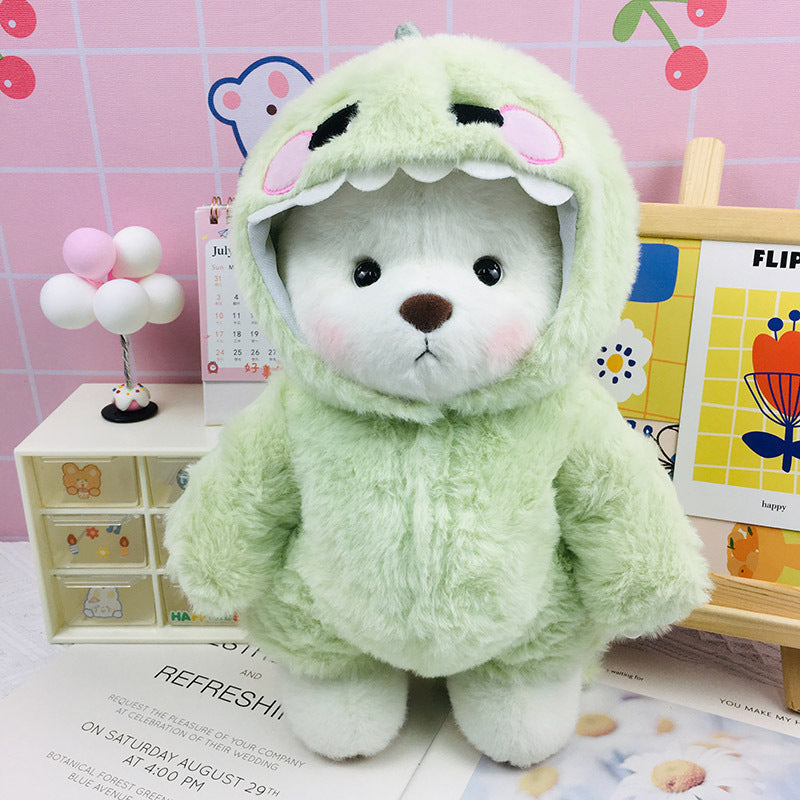 Handmade Jointed Bear Plush Doll – 30cm Soft Toy with Baby Clothes (Medium Size)