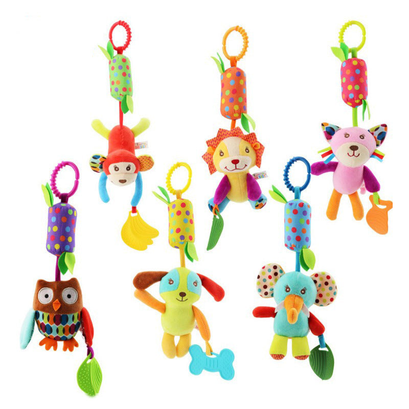 Baby Wind Chime Plush Toy – Hanging Animal Pendant for Crib, Car & Stroller