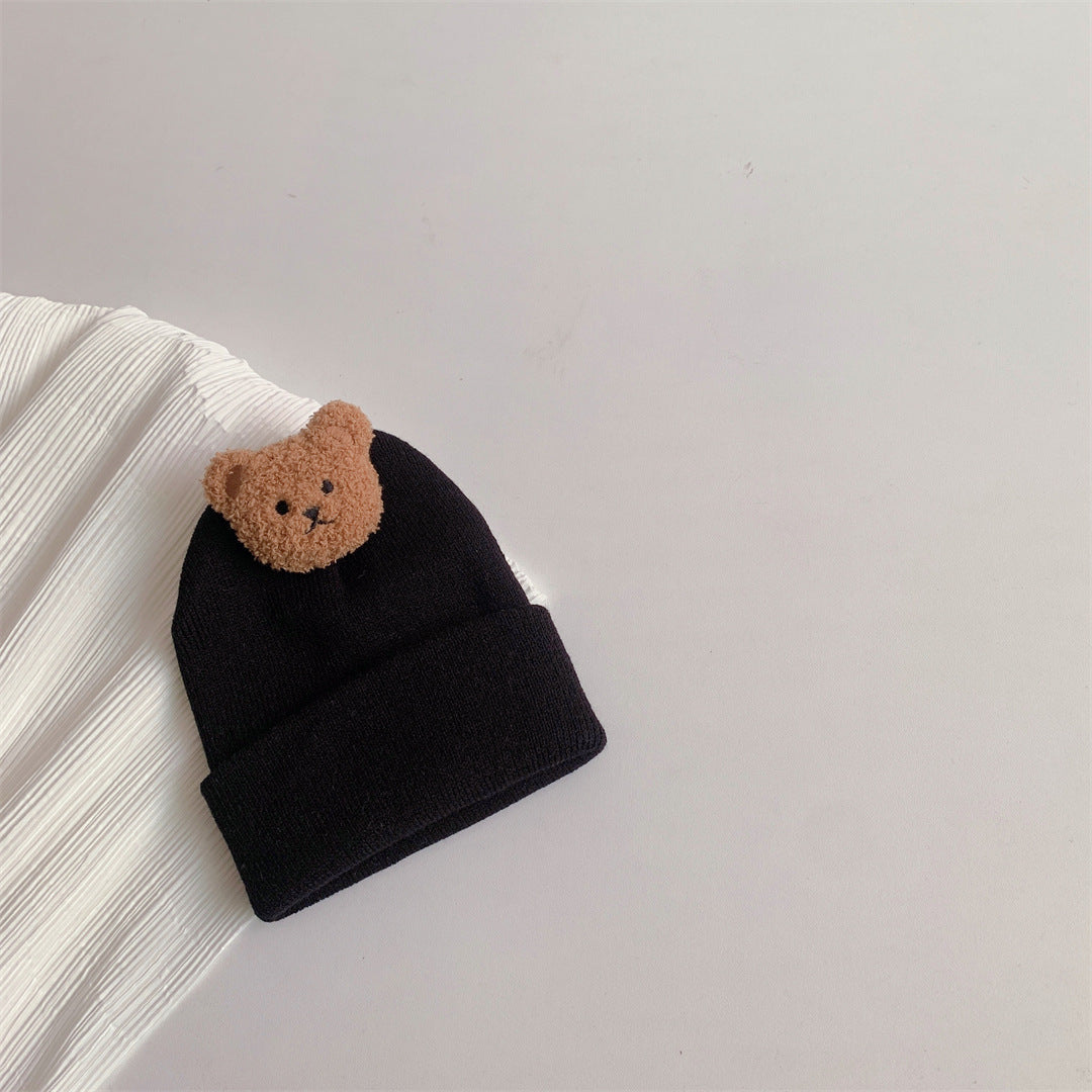Baby Bear Knit Wool Hat – Warm Winter Pullover Hat (0–1 Year)