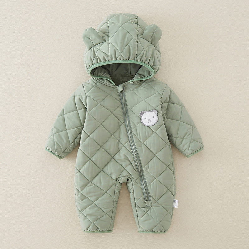 Thick Cotton Baby Jumpsuit for Autumn & Winter – Warm Outdoor Romper for Newborns