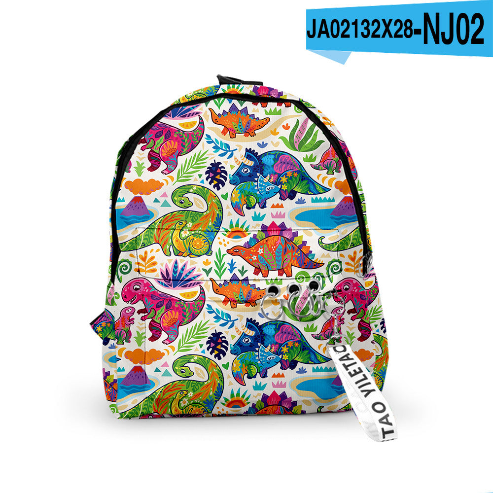 3D Dinosaur Patterned Backpack – Retro European & American Style for Toddlers and Kindergarten