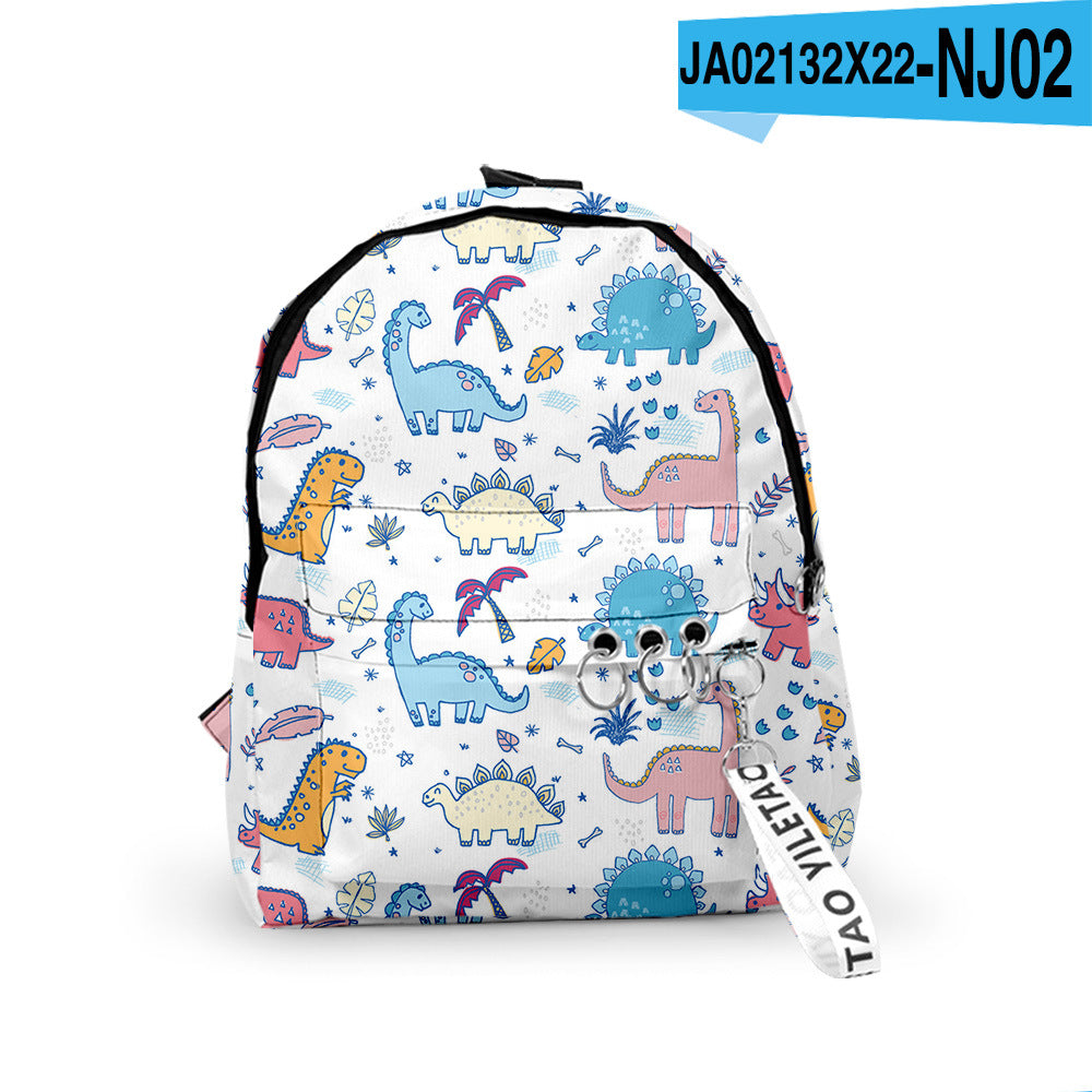 3D Dinosaur Patterned Backpack – Retro European & American Style for Toddlers and Kindergarten