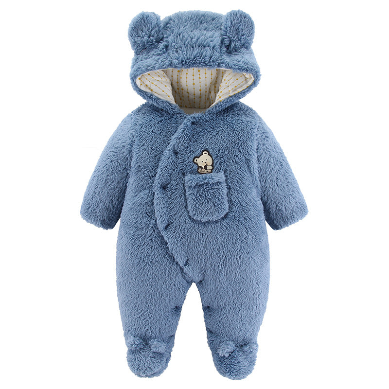 Winter Cotton Baby Jumpsuit – Warm Outdoor Romper Set for Newborns & Toddlers