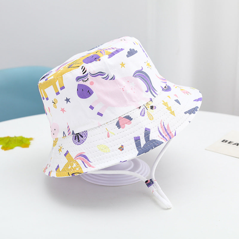 Summer Baby Sun Hat – Cartoon Bucket Hat for Boys & Girls (UV Protection)