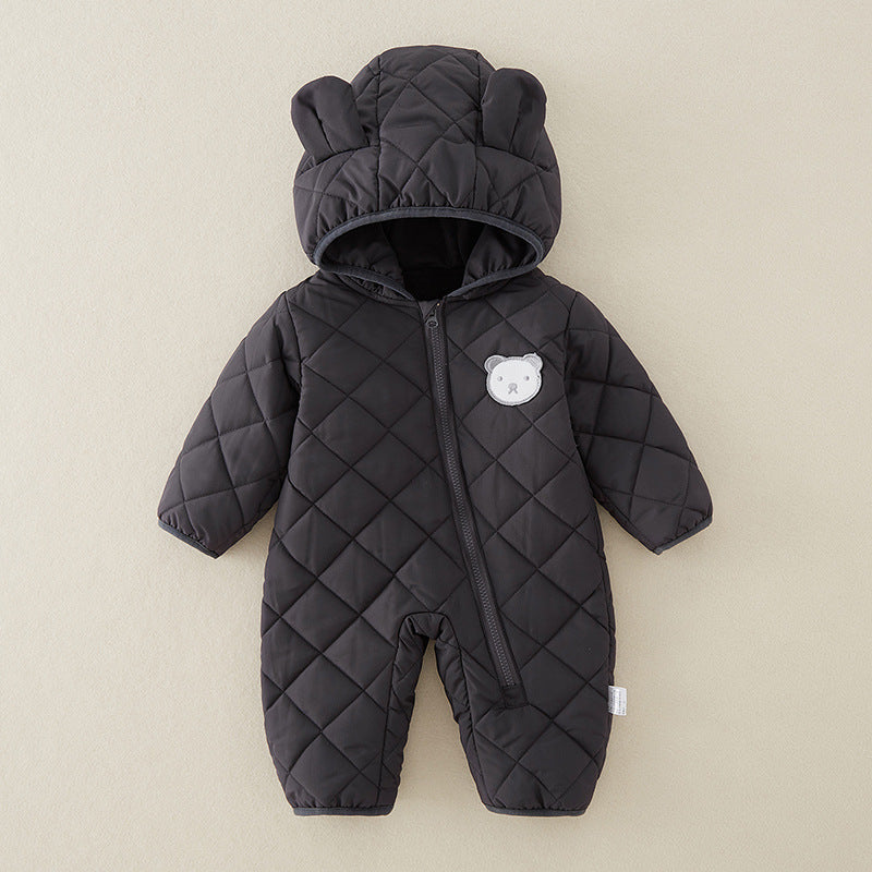 Thick Cotton Baby Jumpsuit for Autumn & Winter – Warm Outdoor Romper for Newborns