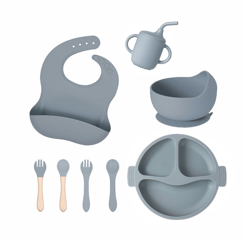 Silicone Divided Baby Plate – 3-Compartment Feeding Set for Toddlers