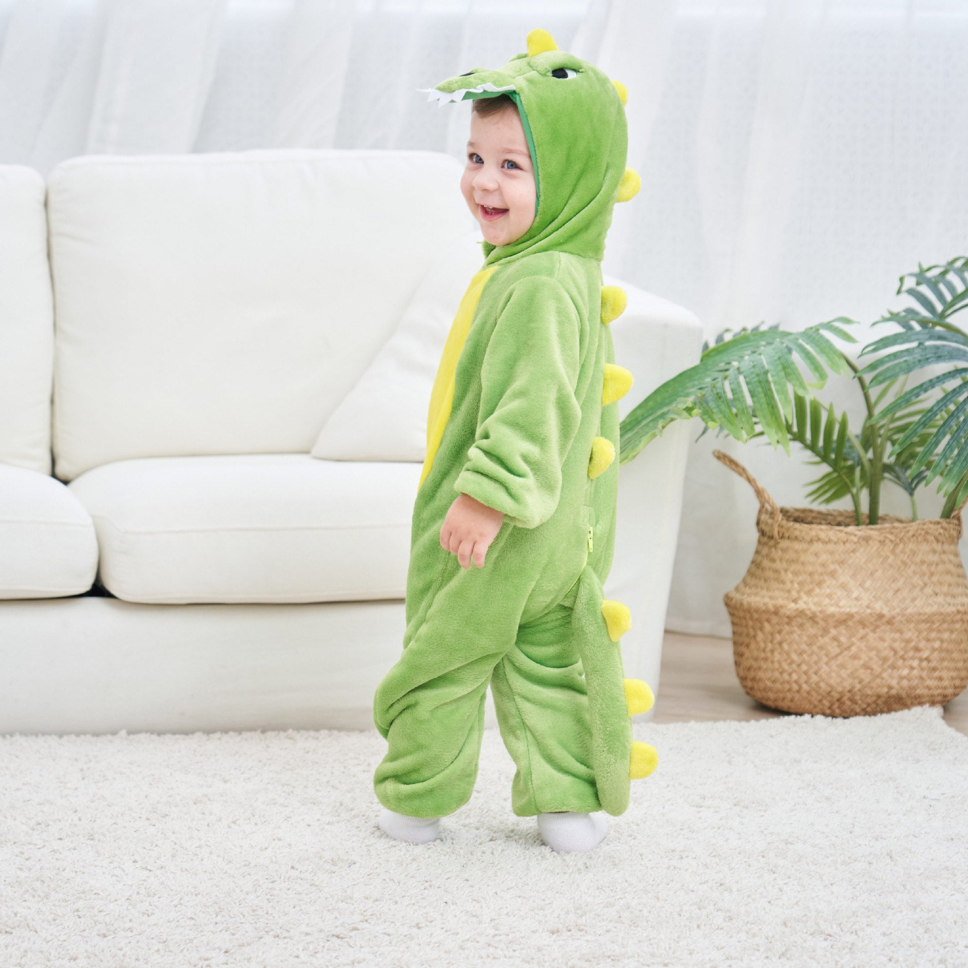 Flannel dinosaur baby onesie cross border baby animal costume