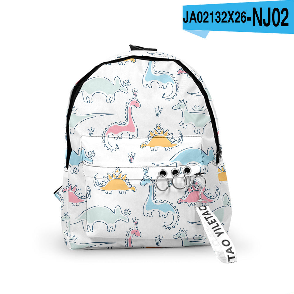 3D Dinosaur Patterned Backpack – Retro European & American Style for Toddlers and Kindergarten