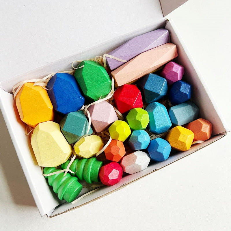Montessori Stacking Stone Blocks – Colorful Balancing Puzzle Toy for Kids