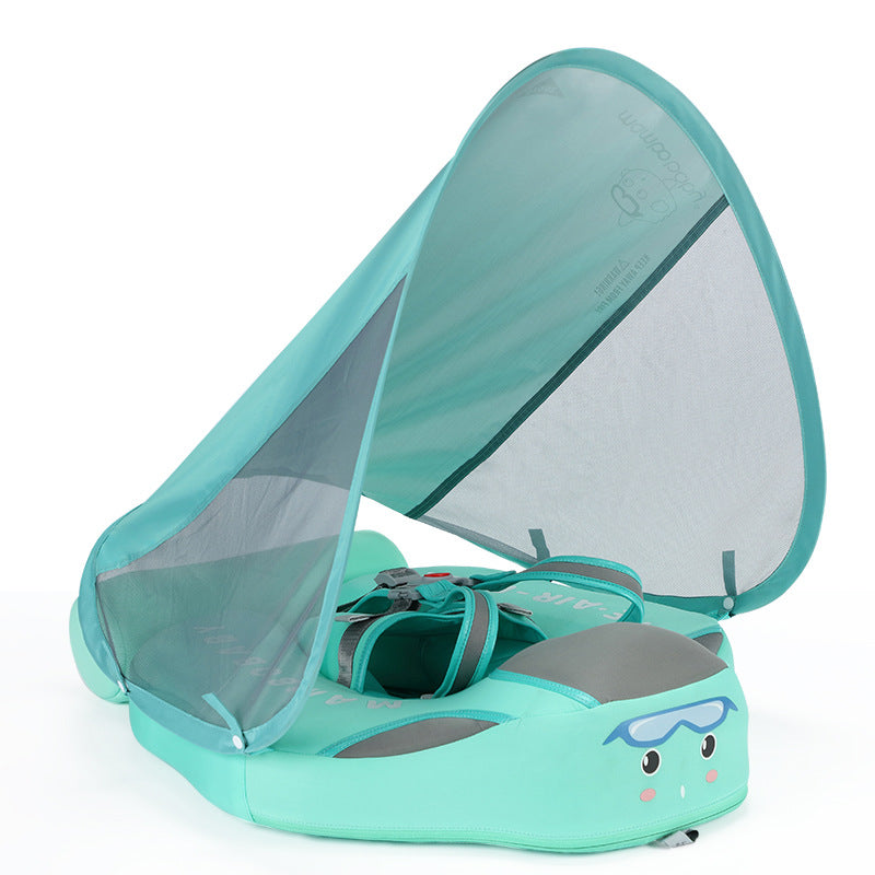Mambobaby Float – Non-Inflatable Baby Swim Ring with Sunshade (Crouching & Lying Position)