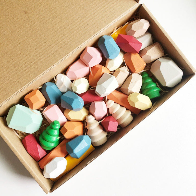 Montessori Stacking Stone Blocks – Colorful Balancing Puzzle Toy for Kids
