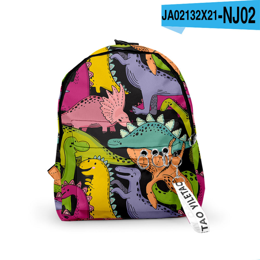 3D Dinosaur Patterned Backpack – Retro European & American Style for Toddlers and Kindergarten