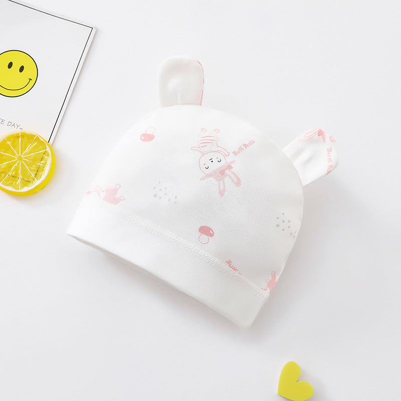 Newborn Cotton Baby Hat – Lightweight Spring & Summer Cap (0–2 Months)