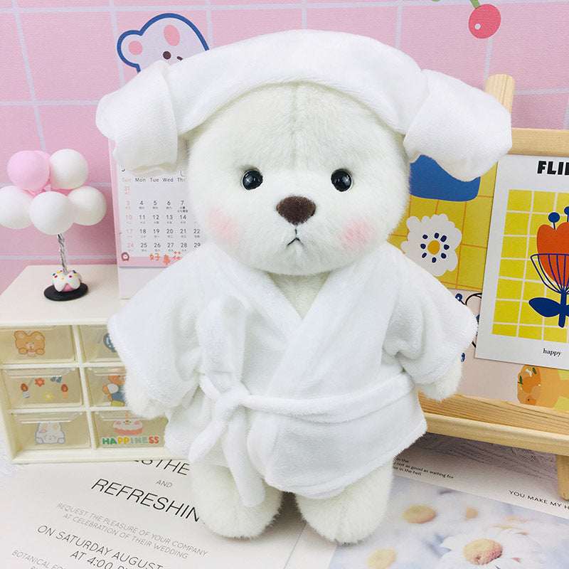 Handmade Jointed Bear Plush Doll – 30cm Soft Toy with Baby Clothes (Medium Size)