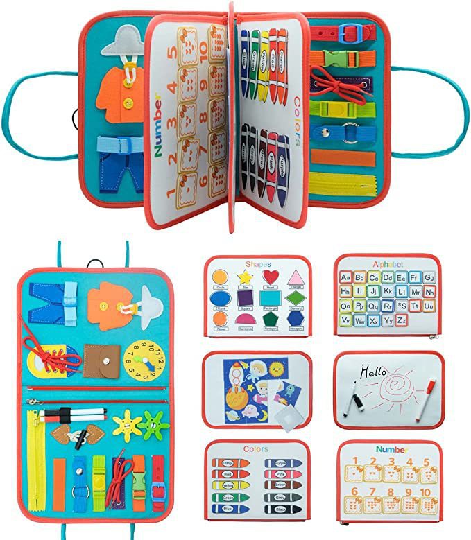 Felt Busy Board for Toddlers – Montessori Sensory Learning Toy