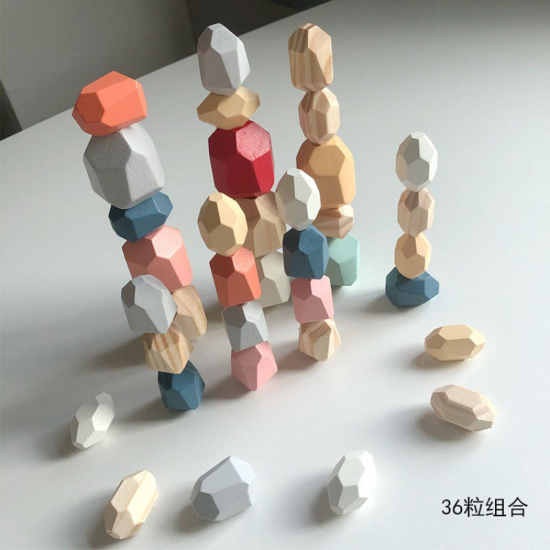 Montessori Stacking Stone Blocks – Colorful Balancing Puzzle Toy for Kids
