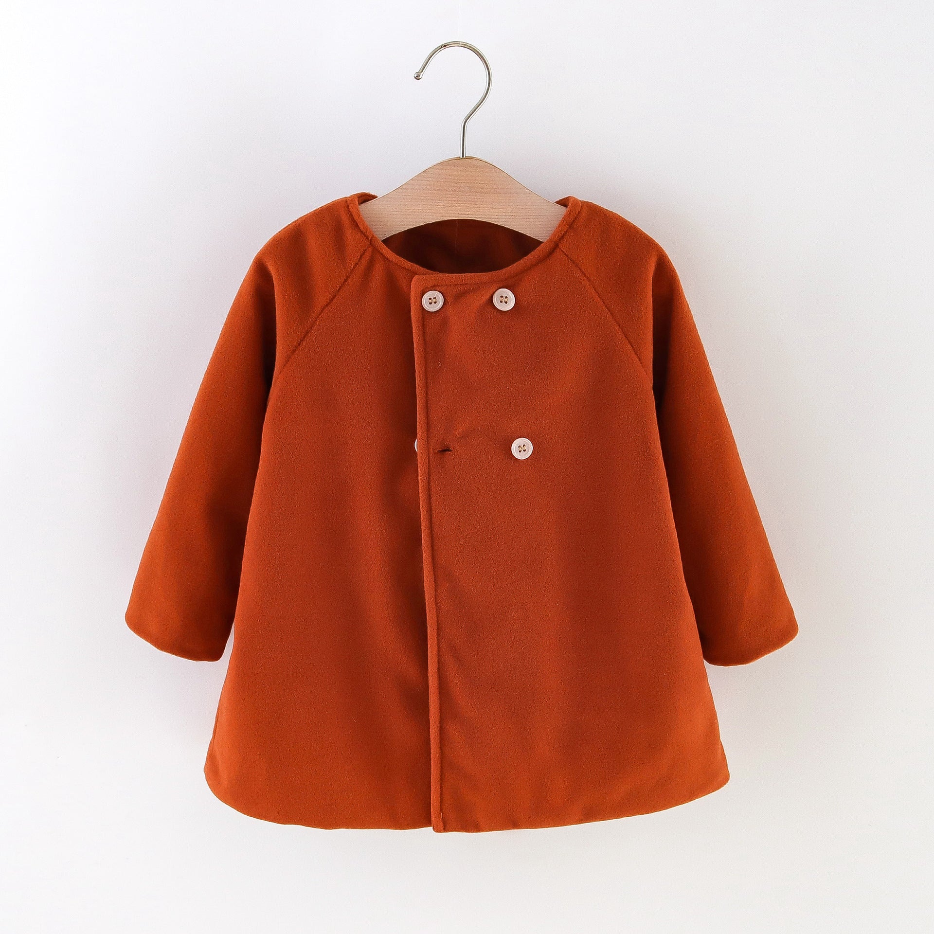 Woolen Cape-Style Coat – Long Sleeve Autumn & Winter Jacket for Kids