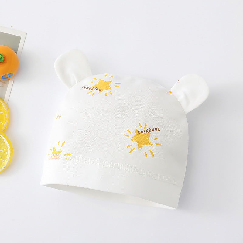 Newborn Cotton Baby Hat – Lightweight Spring & Summer Cap (0–2 Months)