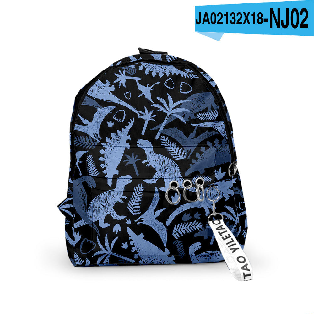 3D Dinosaur Patterned Backpack – Retro European & American Style for Toddlers and Kindergarten