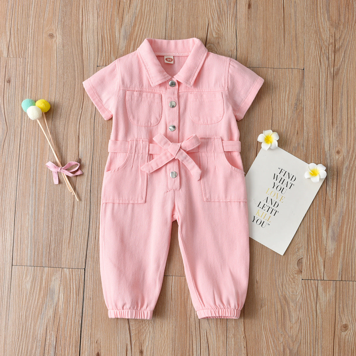 Toddler Girls’ Casual Jumpsuit with Pockets – 1 to 5 Years