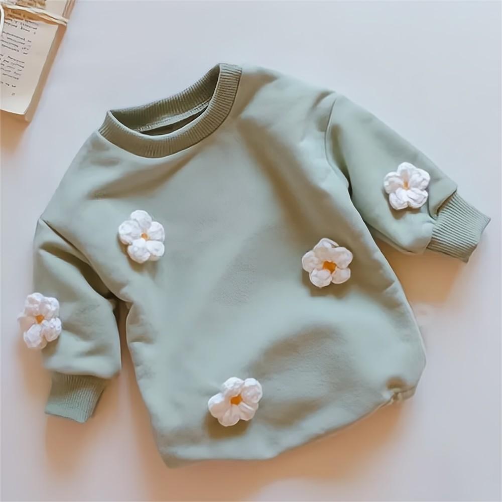 3D Cloud Flower Baby Jumpsuit – Soft Cotton Romper for Spring & Autumn
