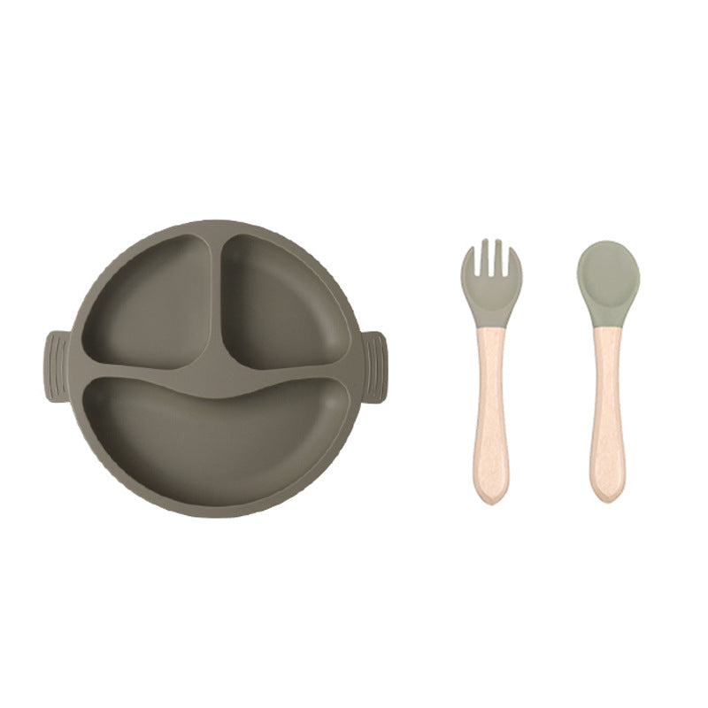 Silicone Divided Baby Plate – 3-Compartment Feeding Set for Toddlers