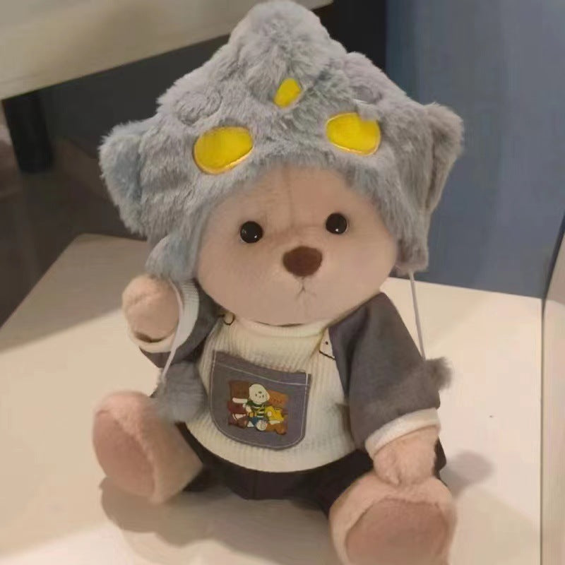 Handmade Jointed Bear Plush Doll – 30cm Soft Toy with Baby Clothes (Medium Size)