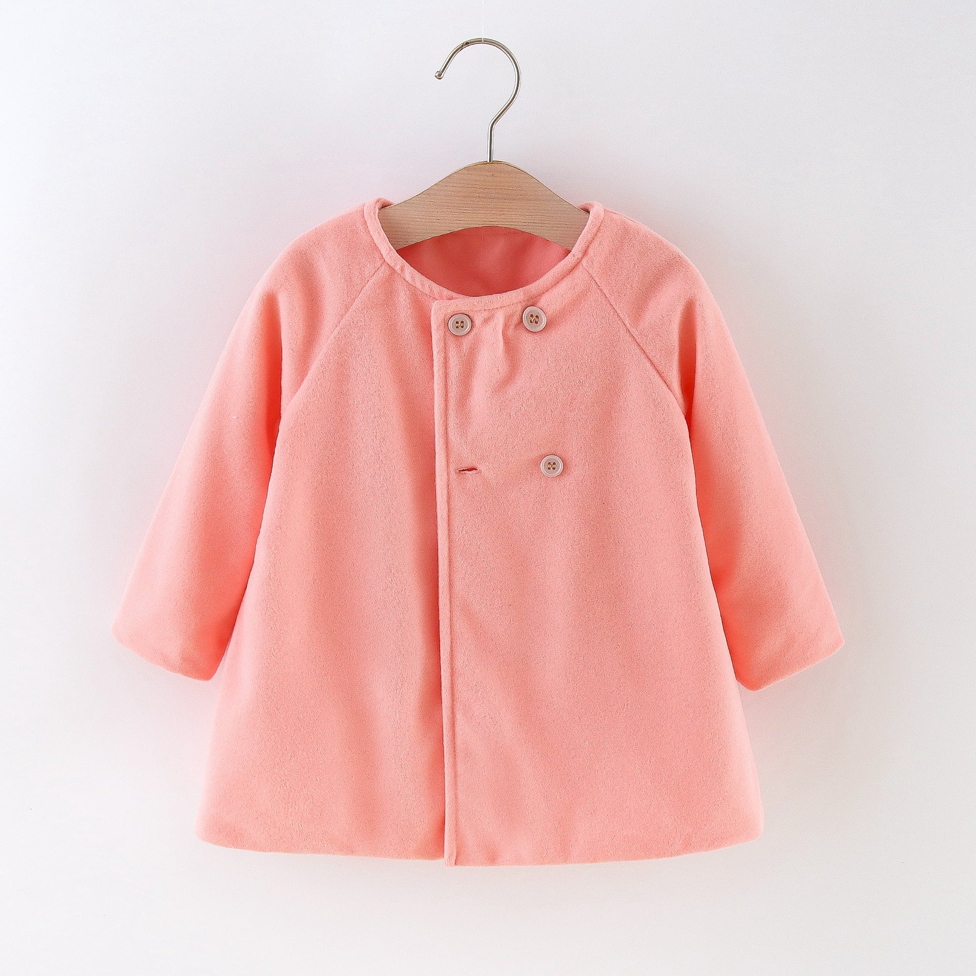 Woolen Cape-Style Coat – Long Sleeve Autumn & Winter Jacket for Kids