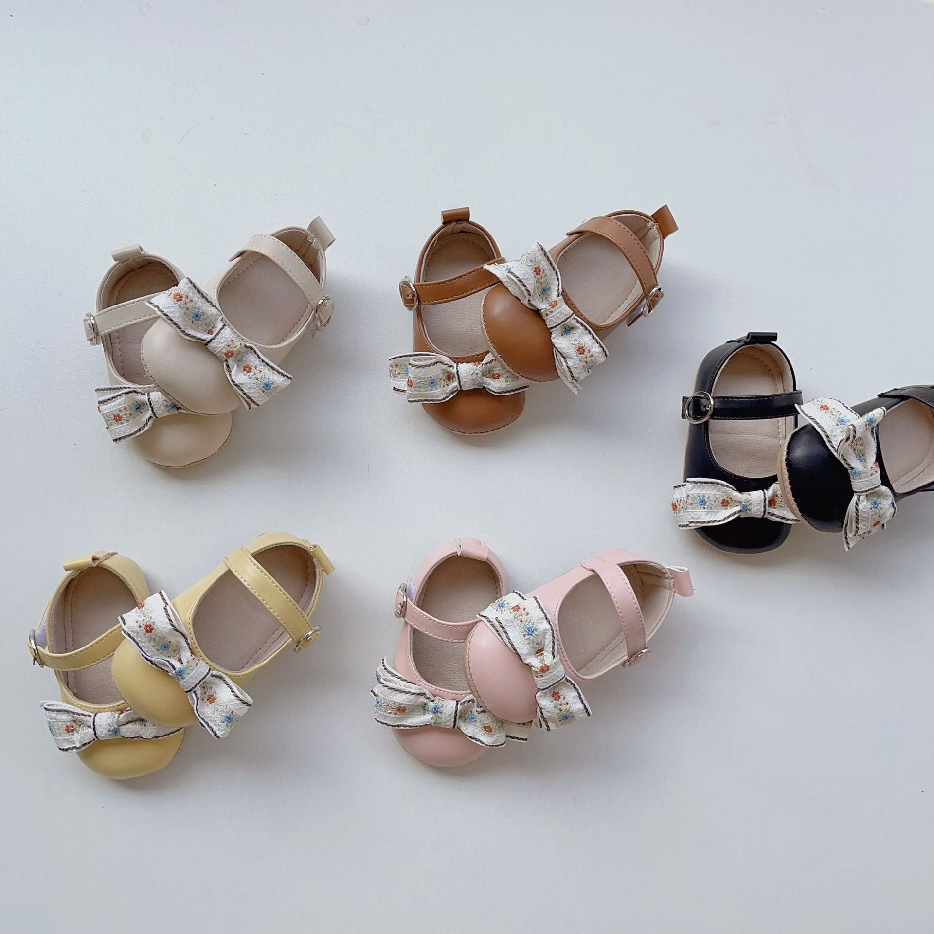 Western Style Woven Flower Shoes for Baby Girls – Soft PU Sole & Princess Design