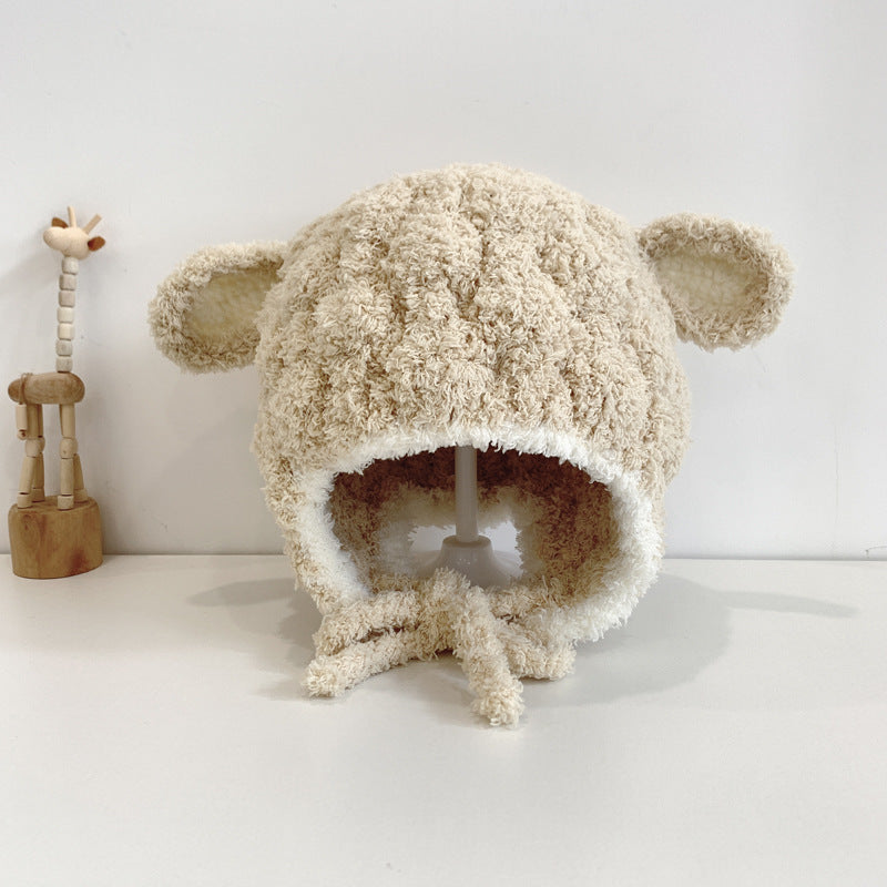 Bear Knit Winter Hat – Warm Windproof Beanie with Neck & Ear Protection