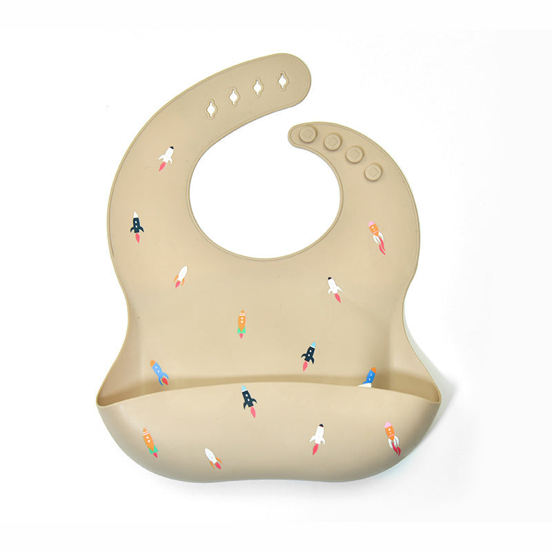 INS Baby Bibs BPA Free Waterproof Soft Silicone Saliva Solid Dripping Banana Bib Cartoon Print Flower Adjustable Lunch Aprons