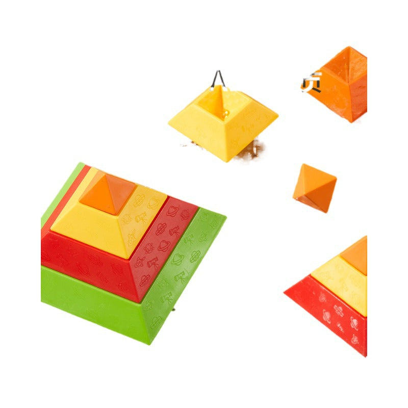 Wooden Rainbow Stacking Tower – Montessori Color & Shape Learning Toy