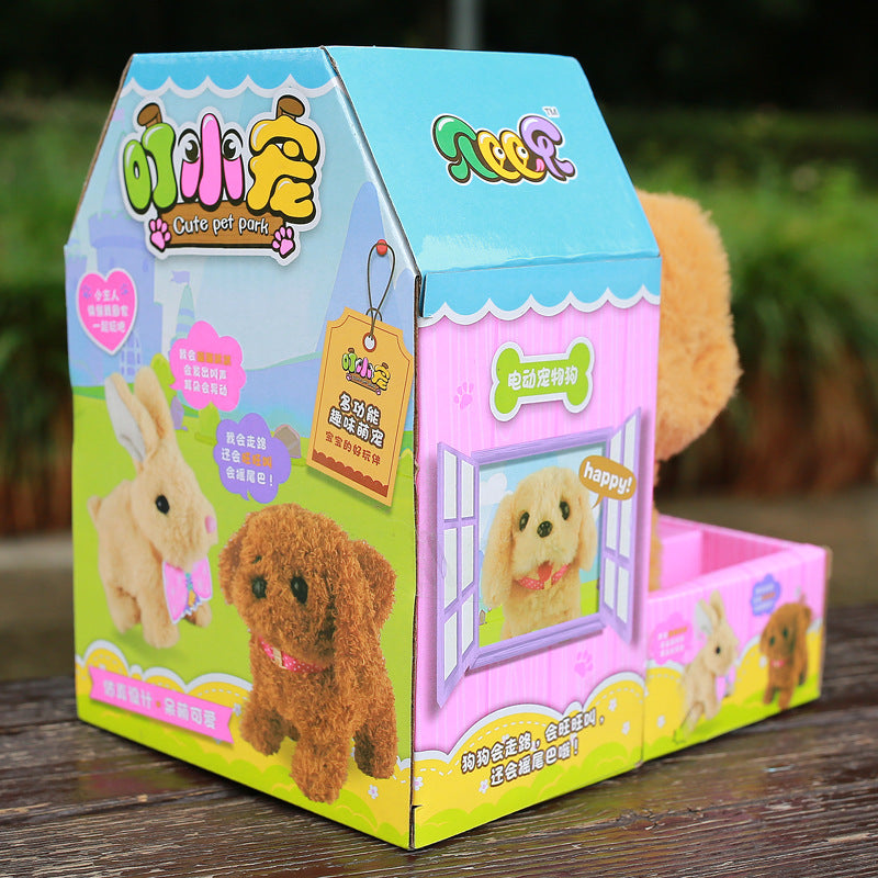 Electric Walking & Barking Plush Toy – Simulated Dog or Rabbit for Babies