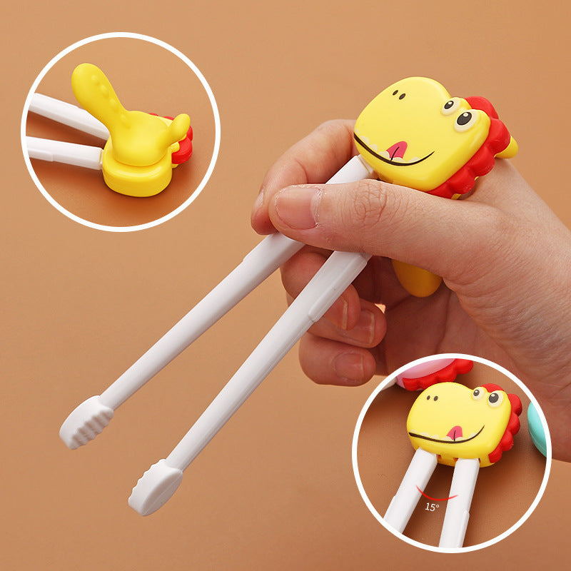 Dinosaur Stainless Steel Kids Tableware Set – Spoon, Fork & Training Chopsticks