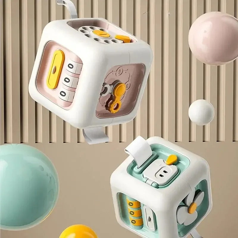Montessori 6-in-1 Baby Skills Cube – Sensory Drawer Toy & Busy Board for Toddlers