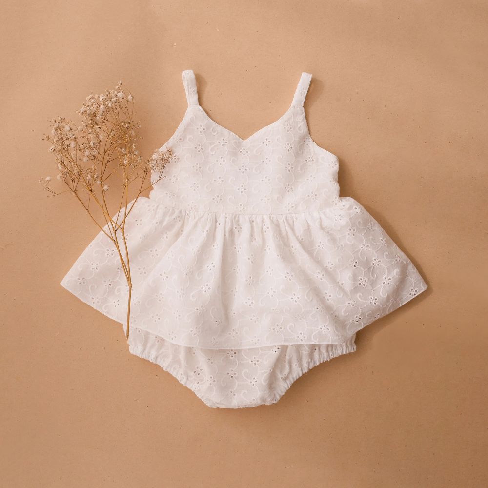 Summer Baby Girl Birthday Dress – Lace & Floral Cotton Party Outfit for Infants