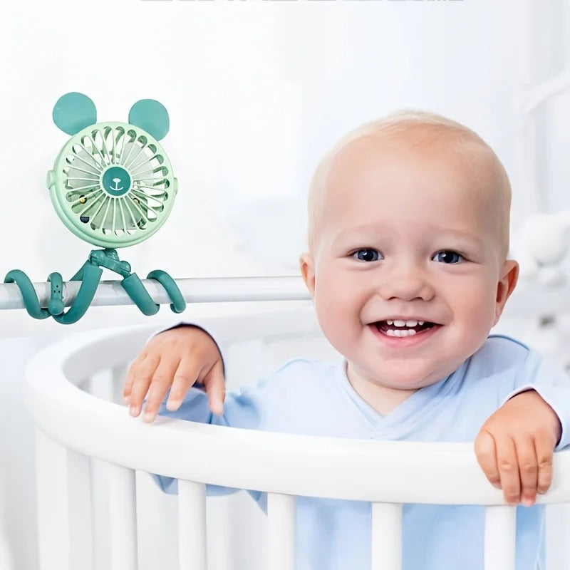 Octopus Baby Stroller Fan – USB Rechargeable Clip-On Fan with Flexible Tripod