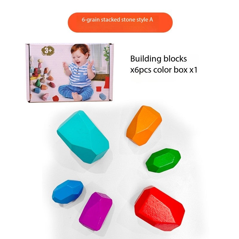 Montessori Stacking Stone Blocks – Colorful Balancing Puzzle Toy for Kids