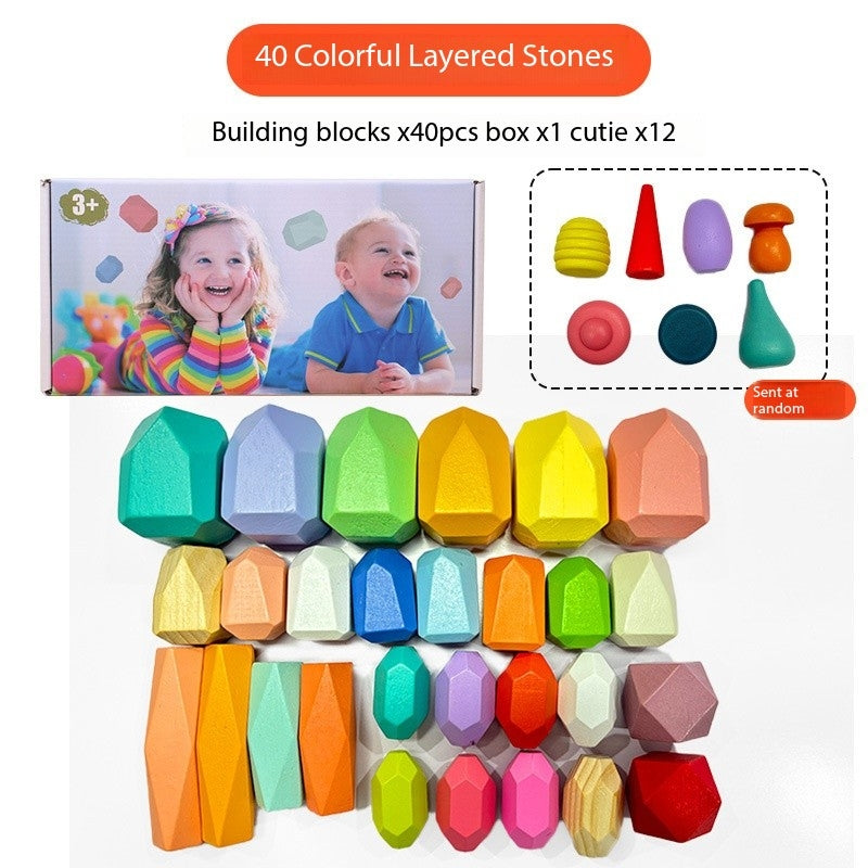 Montessori Stacking Stone Blocks – Colorful Balancing Puzzle Toy for Kids