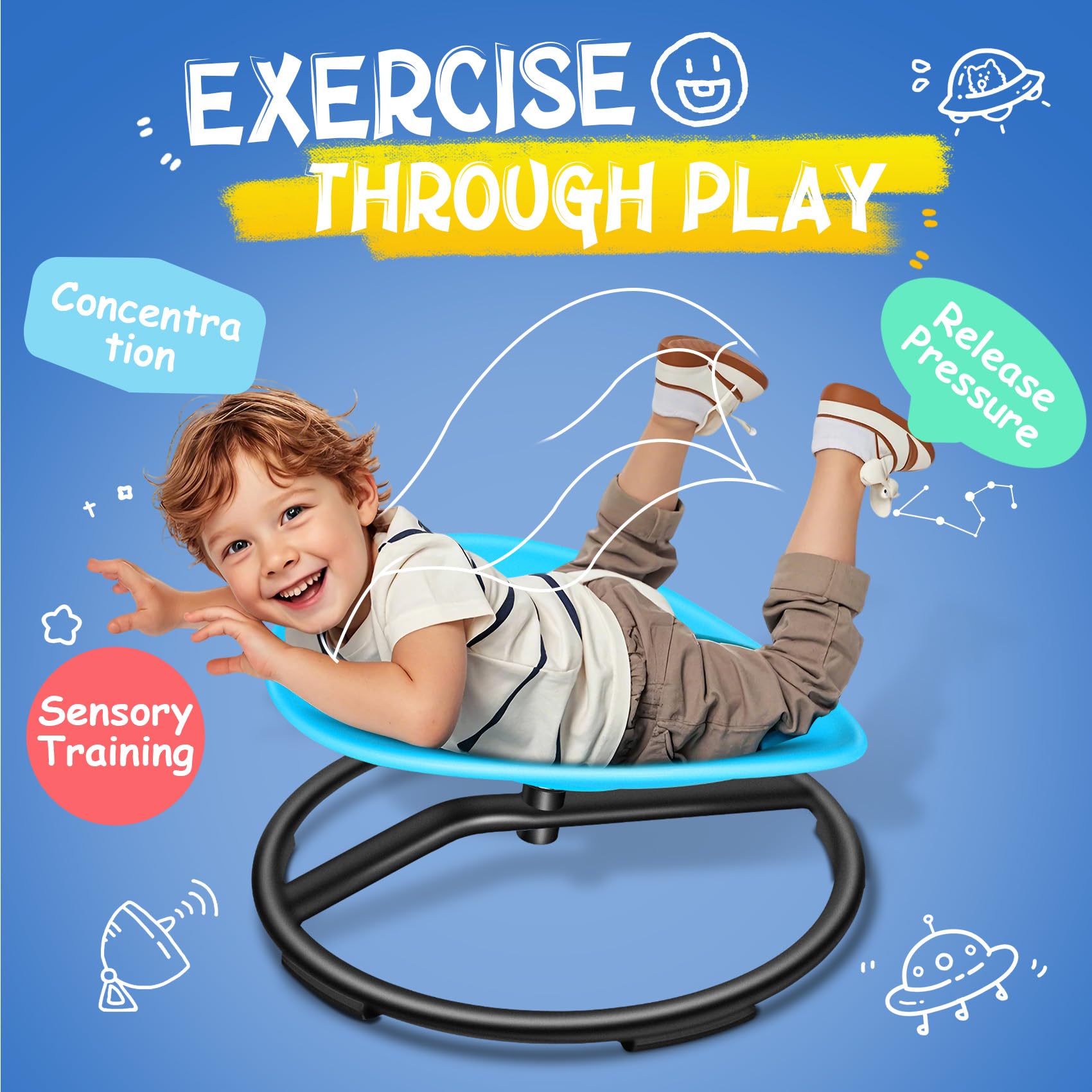 Children’s Spinning Balance Chair – Sensory Integration Rotating Disc Toy