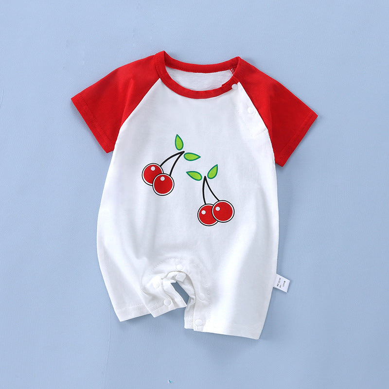 Summer Short Sleeve Baby Onesie – Breathable Combed Cotton Romper for Newborn Boys & Girls