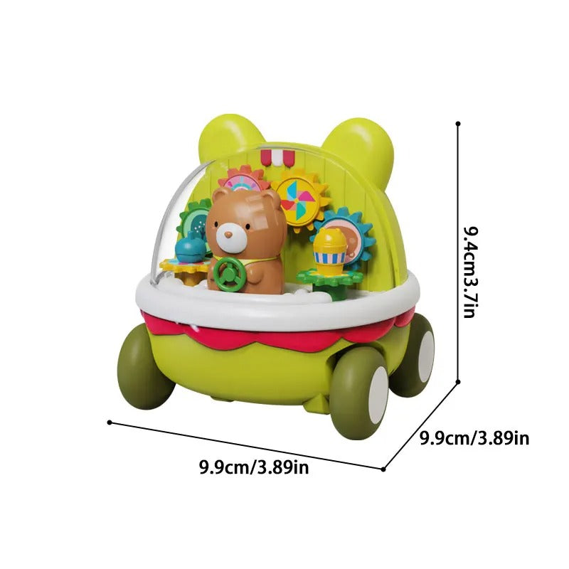 Bear Inertia Gear Puzzle Car – Drop-Resistant Cartoon Toy for Boys & Girls (No Batteries Needed)