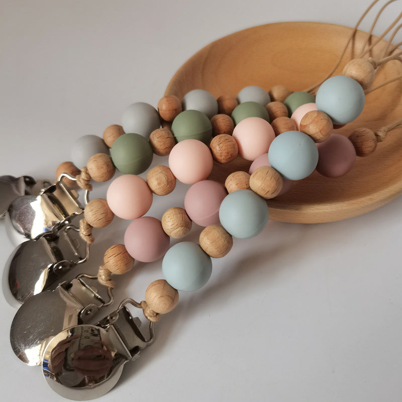 Silicone Bead Pacifier Clip – Soothing Teething Chain for Babies (DIY-Friendly)