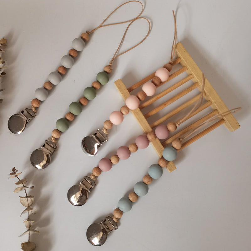 Silicone Bead Pacifier Clip – Soothing Teething Chain for Babies (DIY-Friendly)