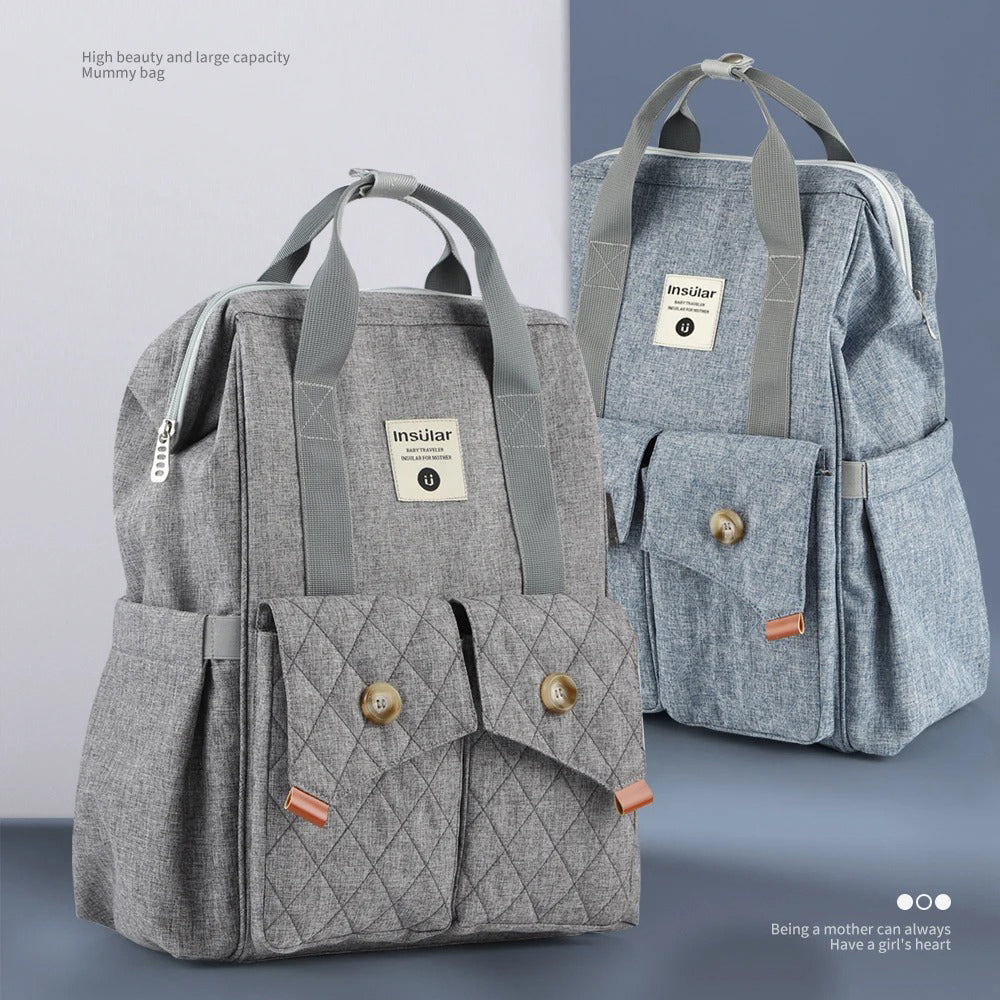 Fashion Diaper Backpack – Maternity Travel Bag with Stroller Straps & Changing Pad