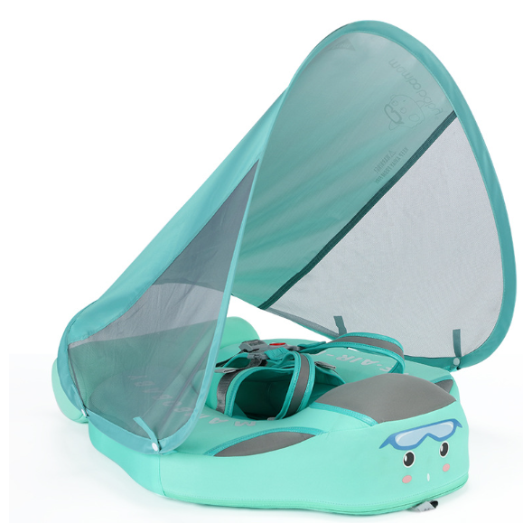 Mambobaby Float – Non-Inflatable Baby Swim Ring with Sunshade (Crouching & Lying Position)