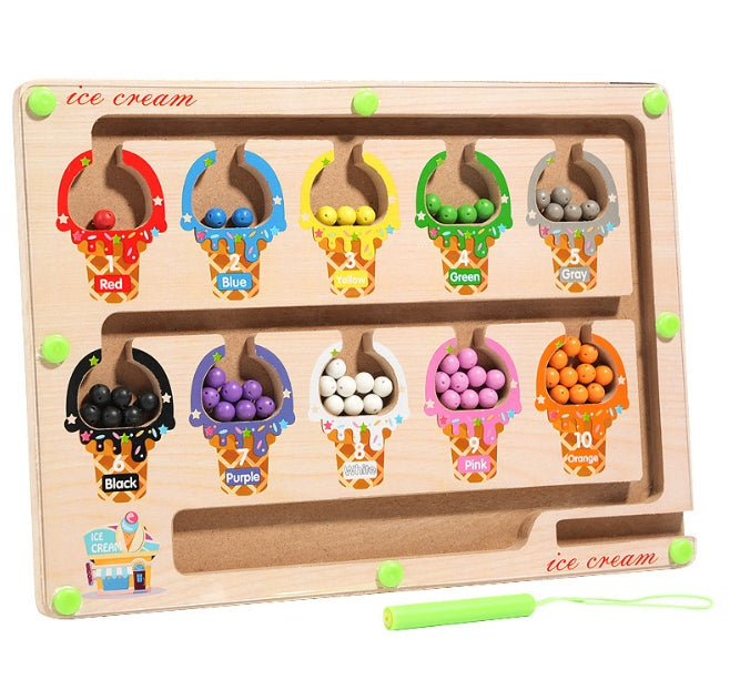 Magnetic Bead Maze Number Puzzle – Logic & Fine Motor Toy for Preschoolers
