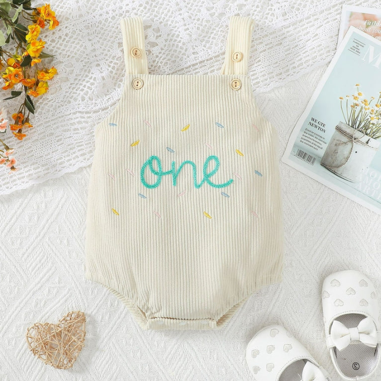 Summer Cotton Halter Pajama Romper – Embroidered Triangle Crawling Suit for Babies