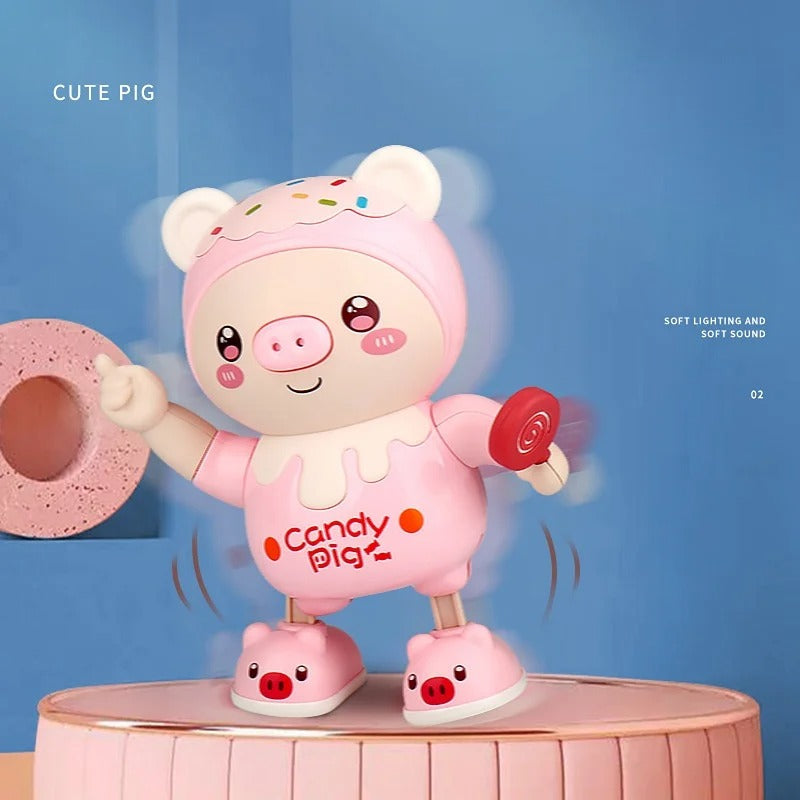 Dancing Pig Electronic Toy – Light-Up Cartoon Pet with Music for Kids