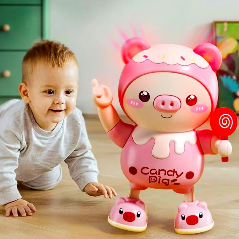 Dancing Pig Electronic Toy – Light-Up Cartoon Pet with Music for Kids